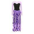 thumbnail image 4 of YiZYiF Women's Sea Witch Mermaid Costume Halloween Purple Cosplay Tentacle Skirt Octopus Dress Purple 4XL, 4 of 7