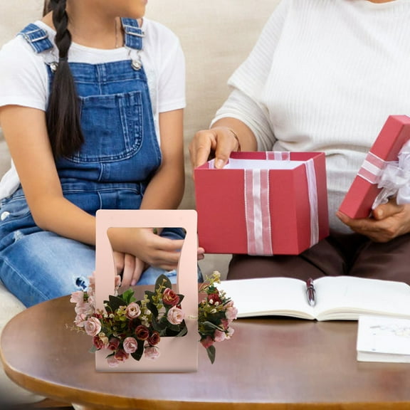 WINOMO Pink Paper Wrapping Container 2Set 13.4X9.3X4.7In