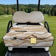 thumbnail image 3 of COEQINE Golf Cart Seat Cushion Cover, Portable Design Folds with Handle, Universal Fit 51.2x30.3", Quilted Comfort Padding with 4 Pockets, for 2/4 Person Seats, Brown Gold Marble, 3 of 8
