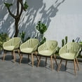 thumbnail image 5 of Menorca 11-Piece Teak Finish Wood FSC Certified and Aluminum Extendable Patio Dining Set With Green Chairs, 5 of 13