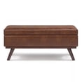 thumbnail image 4 of Owen Pouf de Rangement de Table de 42 Po en Similicuir Brun Selle Vieilli, 4 of 9