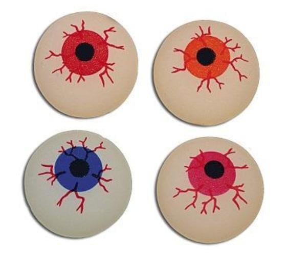 GLOW IN THE DARK BOUNCING EYE BALLS (ONE DOZEN)