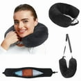 thumbnail image 2 of Travel Neck Pillow with Fillable Clothing U-Shaped Pillowcase, Extra Storage Bag, Velvet Neck Pillow Cover for Airplane Travel, 2 of 9