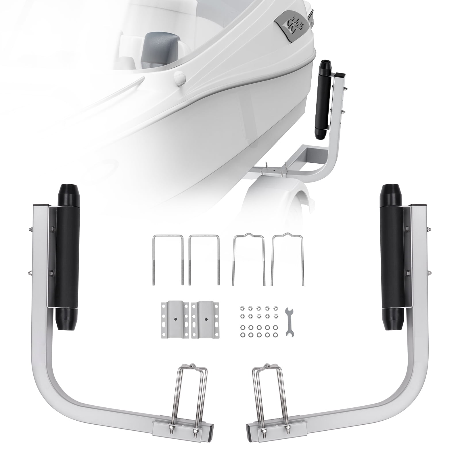 KFFKFF Marine Trailer Guide Set, 20.5” Flexibly Adjustable Poles, Pair of Galvanized Steel Anti-Rust Guides, Durable Roller Support for Ski, Fishing, or Sailboat Trailers 2024