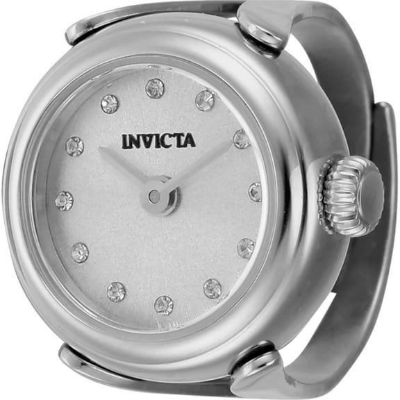 Invicta 44480 Women's Mini Angel Quartz Silver Dial Ring Watch