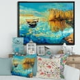 thumbnail image 2 of Designart 'Orange Trees With Turquoise Lake During Sunset' Nautical & Coastal Framed Canvas Wall Art Print, 2 of 5