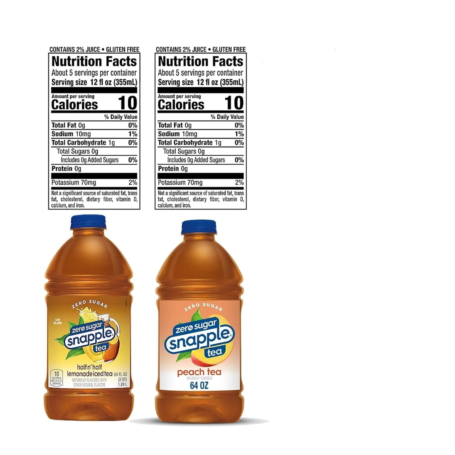 Snapple ZERO Collection All Natural Fruit Juice Drink,Gluten Free 64 fl oz Plastic Bottles, 4-Pack