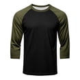 thumbnail image 5 of Havenx Baseball Shirt for Men Raglan 3/4 Long Sleeve Crew Neck Shirts Color Block Moisture Wicking Tee Lightweight Athletic Vintage Gym Workout Tee Top,Camouflage Green 2XL, 5 of 5