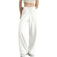 thumbnail image 3 of Pantalón Deportivo de Cintura Alta y Pierna Recta para Mujer, Cómodo Interior, Cordón Ajustable, Bolsillo para Hacer Ejercicio L, 3 of 9