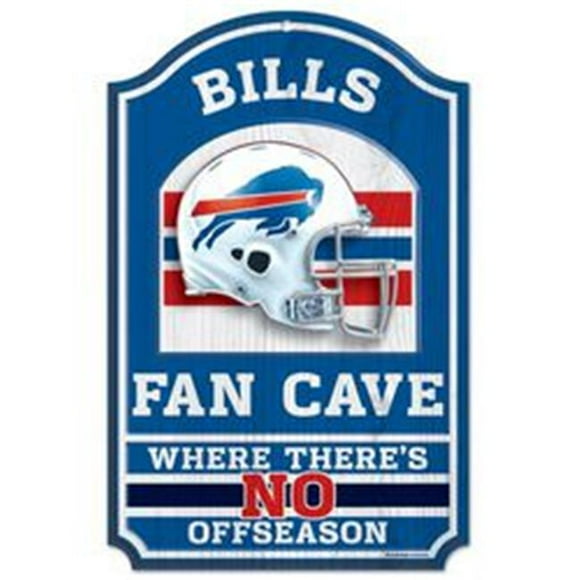 Panneau en Bois Buffalo Bills - Conception de Grotte pour Éventail 11 Pouces X 17 Pouces