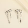 thumbnail image 4 of Eosunjian 1 Pair Women Earrings Irregular Bow Shape Vintage Alloy Electroplated Ear Jewelry Lady Prom Cocktail Party Ear Stud Daily Stud Earrings Silver, 4 of 10