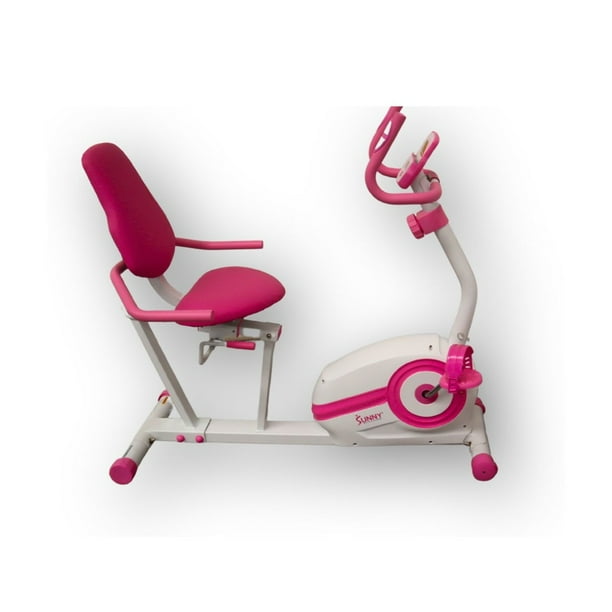 Sunny Health and fitness Bicicleta reclinada inteligente magnética Rosa SF-RB422003P