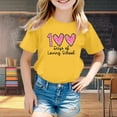 thumbnail image 2 of FAOWME T-Shirt Mode Enfant Col Rond Imprimé Cœur Manches Courtes Ample Jaune 6-7 Ans, 2 of 4