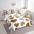 thumbnail image 3 of Feelyou Cartoon Love Heart Bedding Comforter Set 7 Pieces for Teen, Fashion Leopard Print Full Bedding Set, Chic Abstract Stripe Reversible Fitted Sheet Flat Sheet, Luxury Bedroom Decor, 3 of 7