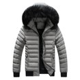 thumbnail image 2 of Fesfesfes Winter Coat for Men's Fashion Fall And Winter Fashion Warm Hooded Casual Jacket Cotton Clothes, 2 of 6