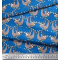 thumbnail image 3 of Soimoi Georgette Viscose Fabric Feather,Branch & Sloth Cartoon Print Sewing Fabric Yard 42 Inch Wide, 3 of 3