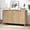 Original Wood, variant on Haverchair 4-Door Fluted Buffet Storage Cabinet, Modern Wave Fluted Sideboard Buffet Cabinets with Storage & Adjustable Shelf, Accent Console Table Credenza for Living Room Kitchen Entryway