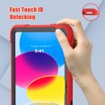 thumbnail image 5 of ELEHOLD Rugged Hybrid Case for iPad 10th Generation 10.9" 2022, Tri-Layers Hard PC Soft Silicone Hidden Kickstand Anti-Scratch Shockproof Heavy Duty Case for Kids Men Women,Red+Black, 5 of 8