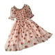 thumbnail image 2 of Sonducket Vestido de mujer Tamaño libre Fuera del hombro Impreso Ropa de teñido Manga corta Ocio Dulce Moda Jersey Ropa Playa Vestidos Rosado, 2 of 6