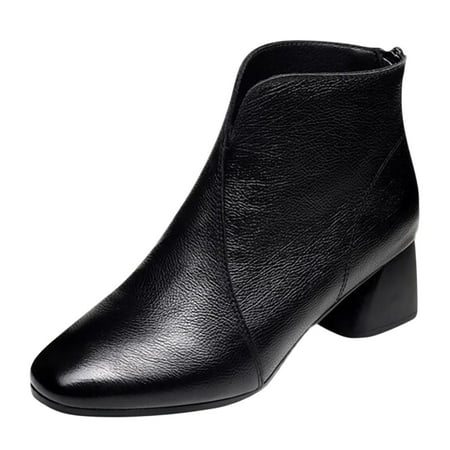 

Women Fashion Waterproof Snow Boots Women Shoes Square Heel Booties Casual Shoes Fashion Soft Sole Ladies Nude Boots Shoes Non Slip Shoes