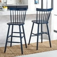 thumbnail image 5 of SAFAVIEH Providence Solid Spindle Back Bar Stool, Walnut, Set of 2 (19.5 in. W x 20.9 in. D x 43.8 in. H), 5 of 11