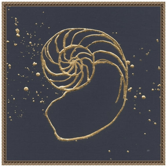 Amanti Art Gold Nautilus II Framed Canvas Wall Art Print