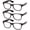 3 Pairs of Black, variant on 3 Pairs of Oversized Square Classic Black Reading Glasses +3.50 Spring Hinge Ultralight Plastic Readers 3.50