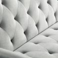thumbnail image 4 of 71 Inches Velvet Futon Sofa Bed with 2 Pillows,Modern Convertible Futon Couch with Adjustable Backrest,Gray 02, 4 of 8
