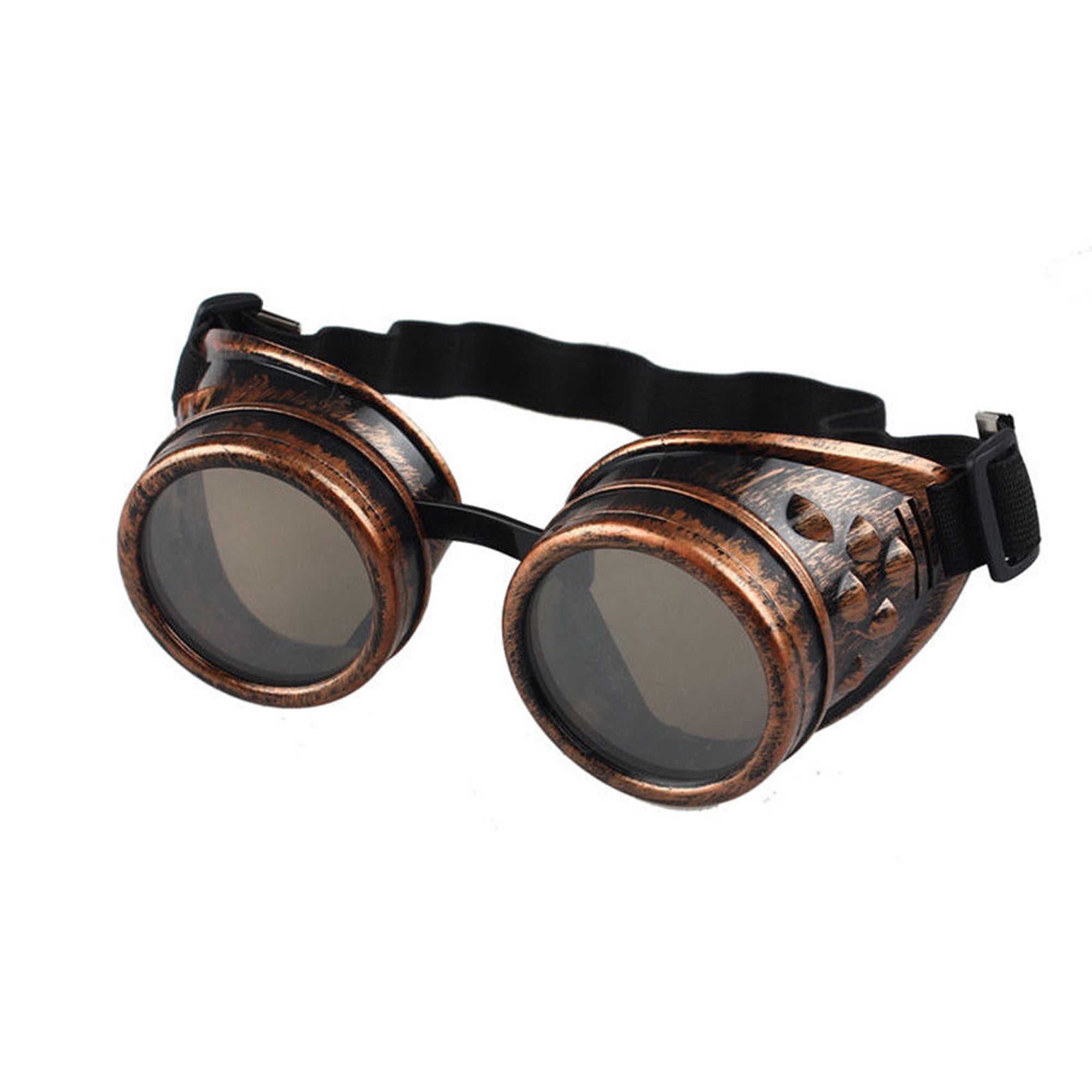 Lelinta Gafas steampunk con lentes de colores y lupa ocular para fiestas  rave, gafas de Halloween, festivales, rave