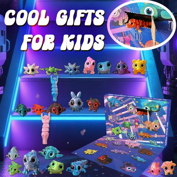 3D Printed Animals Toys, Mini Figures Cool Stuff Desk Pet, Christmas Advent Calendar For Kids, Birthday Gift For Boys And Girls, Party Favors, Including Dragons, Axolotl, Rabbit, Turtle, Frog, Etc.