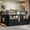 Black-Full, variant on Leumius Twin Size Loft Bed with Multi-storage Spaces,Metal Low Loft Bed with Storage Drawers, Shelves,LED Lights and Independent Spaces Under Bed,No Box Spring Needed,Light White