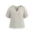 thumbnail image 5 of Time and Tru Women's Double Cloth Cotton Top with Short Sleeves, Sizes XS-XXXL, 5 of 5