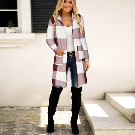 

Zedker Women Jacket Winter Woman Fashion Lattice Long Sleeves Comfortable Cardigan Loose Tops Blouse Winter Clothes For Women