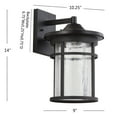 thumbnail image 3 of JONATHAN Y Campo 10.25" Outdoor Wall Lantern Crackled Glass/Metal Integrated LED Wall Sconce, Black, 3 of 7