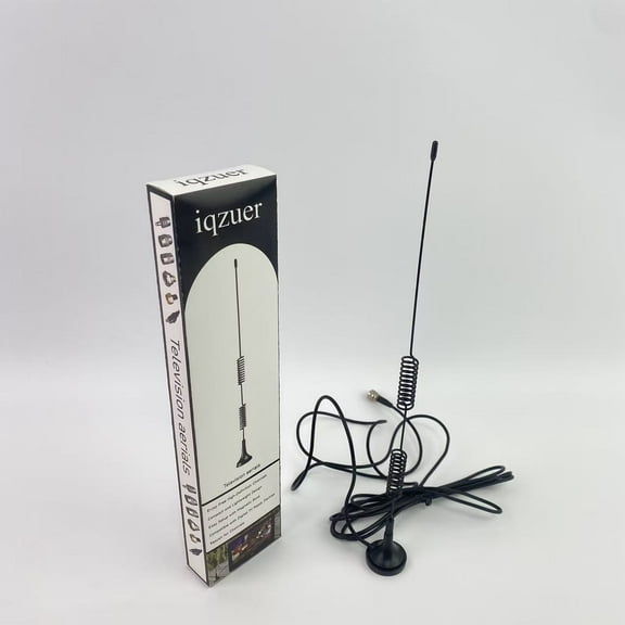 iqzuer Television aerials,Portable Radio Signal Antenna, Outdoor TV FM Stereo Antenna,33Ft Ultra-Low Loss Coax Signal Extension Cable with 6pcs Universal Antenna Adapter for FM Radio Portable TV