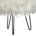 thumbnail image 4 of TMS Patrice 17.5" Round Faux Fur Stool, White, 4 of 5