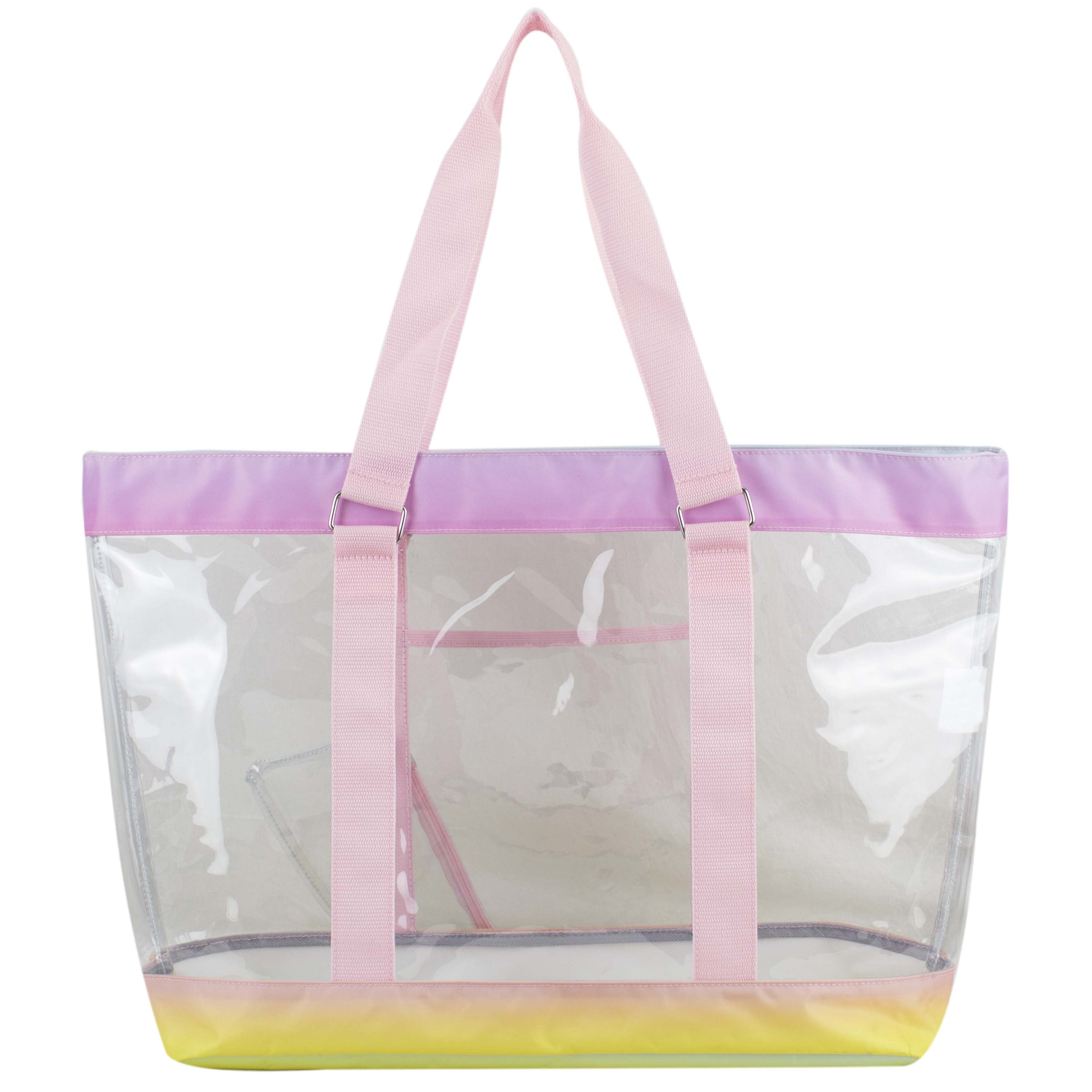 Eastsport Supreme Deluxe Clear Tote with Wristlet, Rainbow
