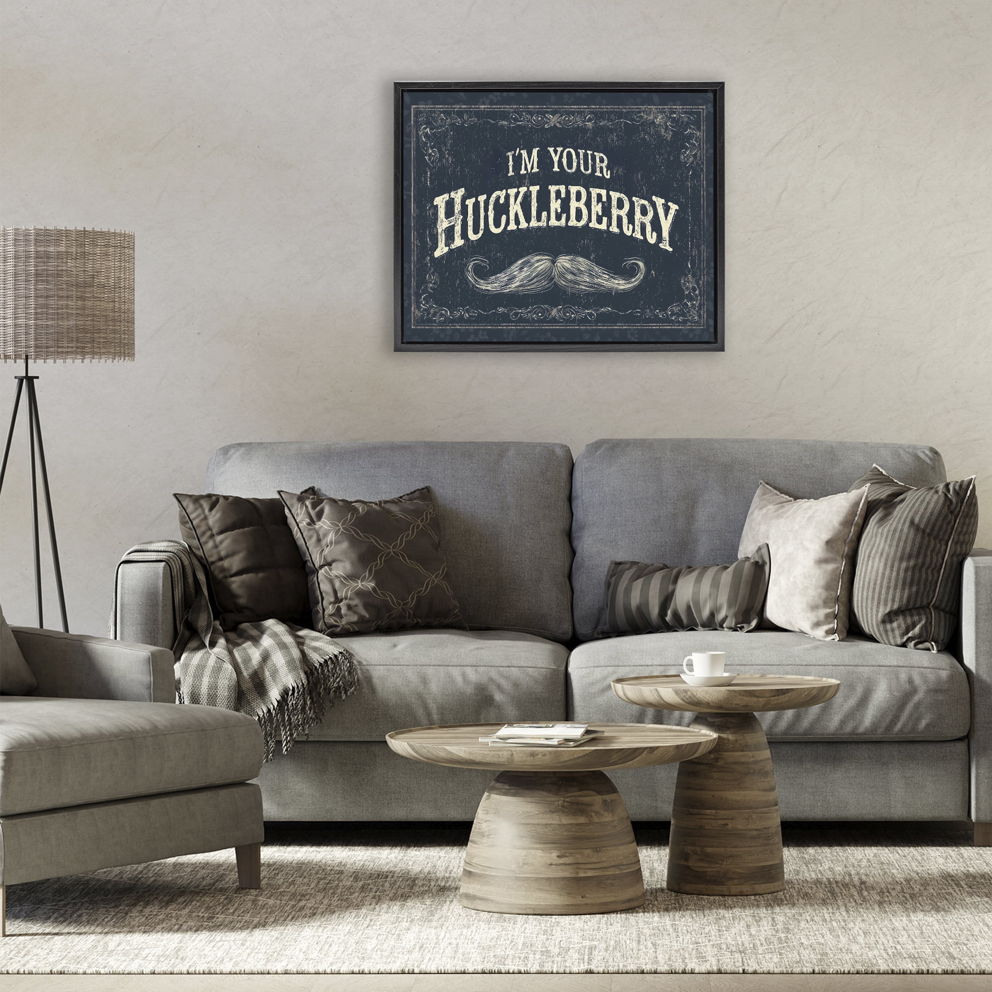 Stupell Industries I'm Your Huckleberry Black Framed Floater Canvas Wall Art, design by Arlington Prints