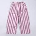 thumbnail image 3 of XUELUO Toddler Boys Athletic Shorts And Pants Summer Striped Print Elastic Waist Drawstring Straight Leg Trousers Beachwear,Pink,5-6 Years, 3 of 6
