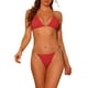 thumbnail image 1 of INSPIRAR CHIC Conjuntos de Bikini de Dos Piezas con Cadena para Mujeres, Ribeteado, Ajustable, Con Tiras en la Espalda, Trajes de Baño, Talla X-Large, Rojo, 1 of 5