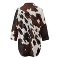 thumbnail image 5 of Xoenoiee Brown Cow Pattern Swimsuit Cover Up for Women Long Sleeve Button Down Blouse Bathing Suit Cover Ups Beach Shirt Dress for Beach Vacation Pool, L, 5 of 7