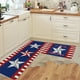 thumbnail image 4 of Juego de dos alfombras de cocina con temática del Día de la Independencia, con felpudos patrióticos antideslizantes con estampado de banderas rojas, blancas y azules para fregadero y cocina., 4 of 6