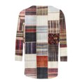 thumbnail image 5 of Charella Women's Printed Tops Vintage Checkered Crew Neck 3/4 Sleeve Tee Shirts Casual Loose Fit Clothes (3XL, Multicolor), 5 of 5