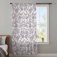 thumbnail image 4 of Purple Floral Leaf Sheer Curtains 72 Inches Long, Retro Farmhouse Plant Tree Branch Light Filering Curtains, Breathable Simi Curtain Privacy Drapes for Living Room Bedroom Window Treatment, 4 of 9
