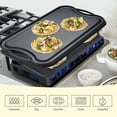 thumbnail image 3 of 20" Cast Iron Reversible Grill/Griddle with Scrapers, Pre-Seasoned, Non-stick Grill Pan for Stovetop, Indoor Cooking and Outdoor Camping, Black, 3 of 6