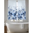 thumbnail image 5 of Blue Blooms Floral Sheer Curtains 63 Inch Length 2 Panels Set Window Treatments, Spring Flowers Botanical Blue Ombre Rod Pocket Semi Curtains for Living Room/Bedroom/Kitchen Décor, 104"W x 63"L, 5 of 7