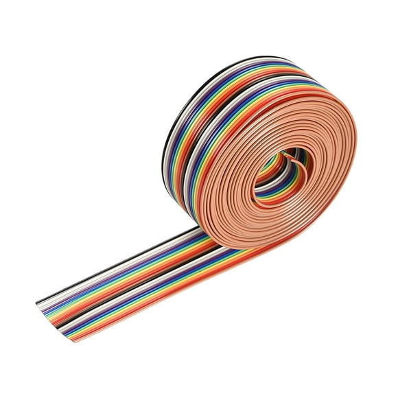 Unique Bargains IDC Rainbow Wire Flat Ribbon Cable 20P 1.27mm Pitch 3meter/9.8ft Long