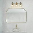 thumbnail image 5 of Globe Electric Modern 26" 3-Light LED Brass Clear Glass Vanity Fixture, 5 of 6