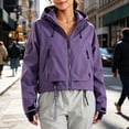 thumbnail image 2 of StSilkitty Full Zip Jacket for Womens Solid Color Long Sleeve Hooded Outerwear Jackets with Pockets Hiking Fishing Coat, 2 of 7