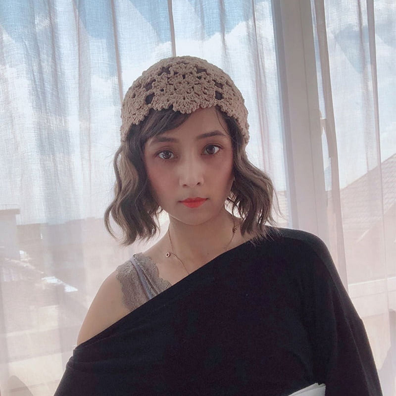 COCOpeaunt Fashion Solid Beanie Hat for Women Winter Hat Knitted Autumn Skullies Hat Flowers Ladies Warm Bonnet Cap Beret Travel Dress Hat